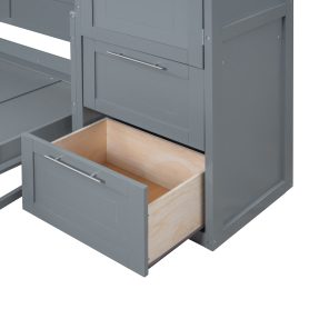 Full Size Murphy Bed Wall Bed with Closet and Drawers