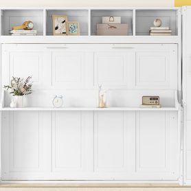 Queen Size Murphy Bed Wall Bed with Closet and Drawers