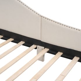 Twin Size Upholstered Daybed With Headboard And Armrest, Support Legs