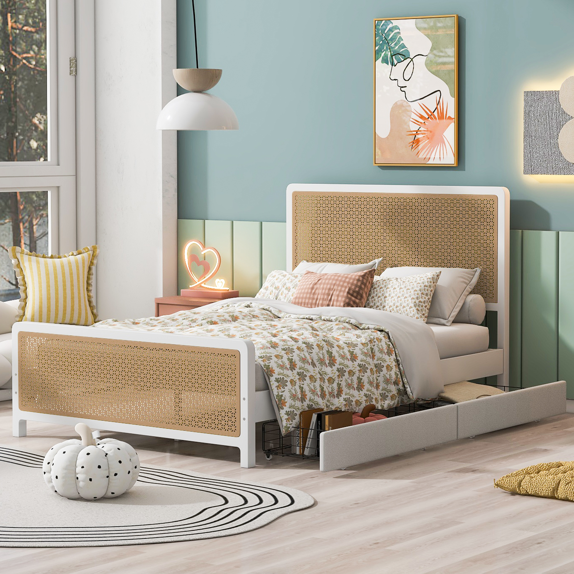 Assembly Instruction For DL001126AAK 6 Metal Queen Size Platform Bed with 2 Drawers