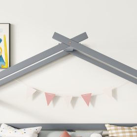 Twin Low Loft House Bed with Slide, Ladder, Safety Guardrails