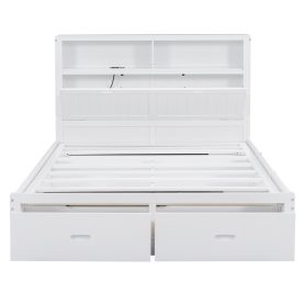 Wood Queen Size Hydraulic Platform Bed with Storage LED Headboard, Charging Station and 2 Drawers 43 Wood Queen Size Hydraulic Platform Bed with Storage LED Headboard, Charging Station and 2 Drawers