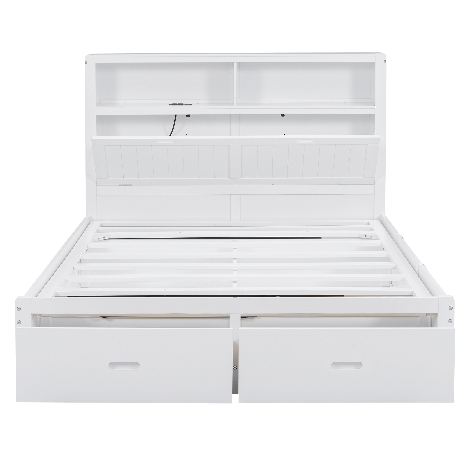 Wood Queen Size Hydraulic Platform Bed with Storage LED Headboard, Charging Station and 2 Drawers 23 Wood Queen Size Hydraulic Platform Bed with Storage LED Headboard, Charging Station and 2 Drawers