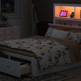 Wood Queen Size Hydraulic Platform Bed with Storage LED Headboard, Charging Station and 2 Drawers 28 Wood Queen Size Hydraulic Platform Bed with Storage LED Headboard, Charging Station and 2 Drawers