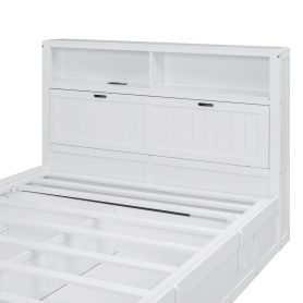 Wood Queen Size Hydraulic Platform Bed with Storage LED Headboard, Charging Station and 2 Drawers 33 Wood Queen Size Hydraulic Platform Bed with Storage LED Headboard, Charging Station and 2 Drawers