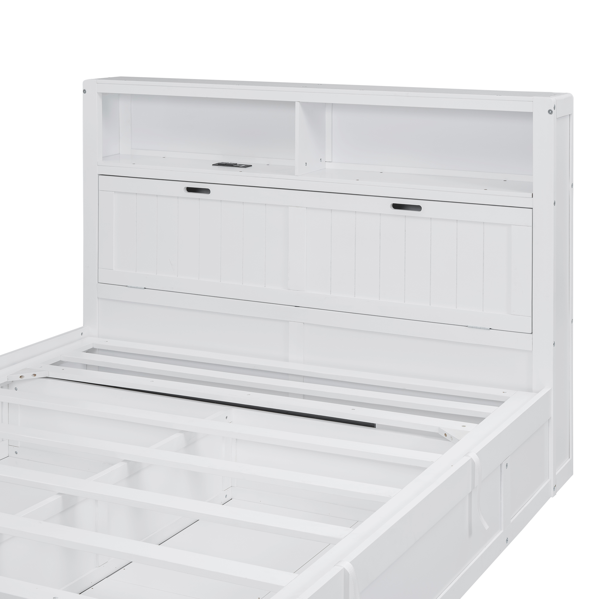 Wood Queen Size Hydraulic Platform Bed with Storage LED Headboard, Charging Station and 2 Drawers 13 Wood Queen Size Hydraulic Platform Bed with Storage LED Headboard, Charging Station and 2 Drawers