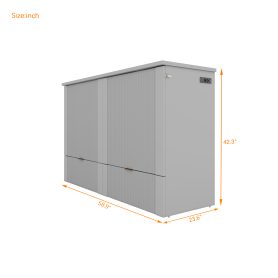 Full Size Murphy Bed with Drawer and a set of Sockets & USB Ports, Pulley Structure Design