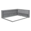 Full Floor Bed With L-shaped Bookcases, Sliding Doors, Without Slats 2 Full Floor Bed With L-shaped Bookcases, Sliding Doors, Without Slats