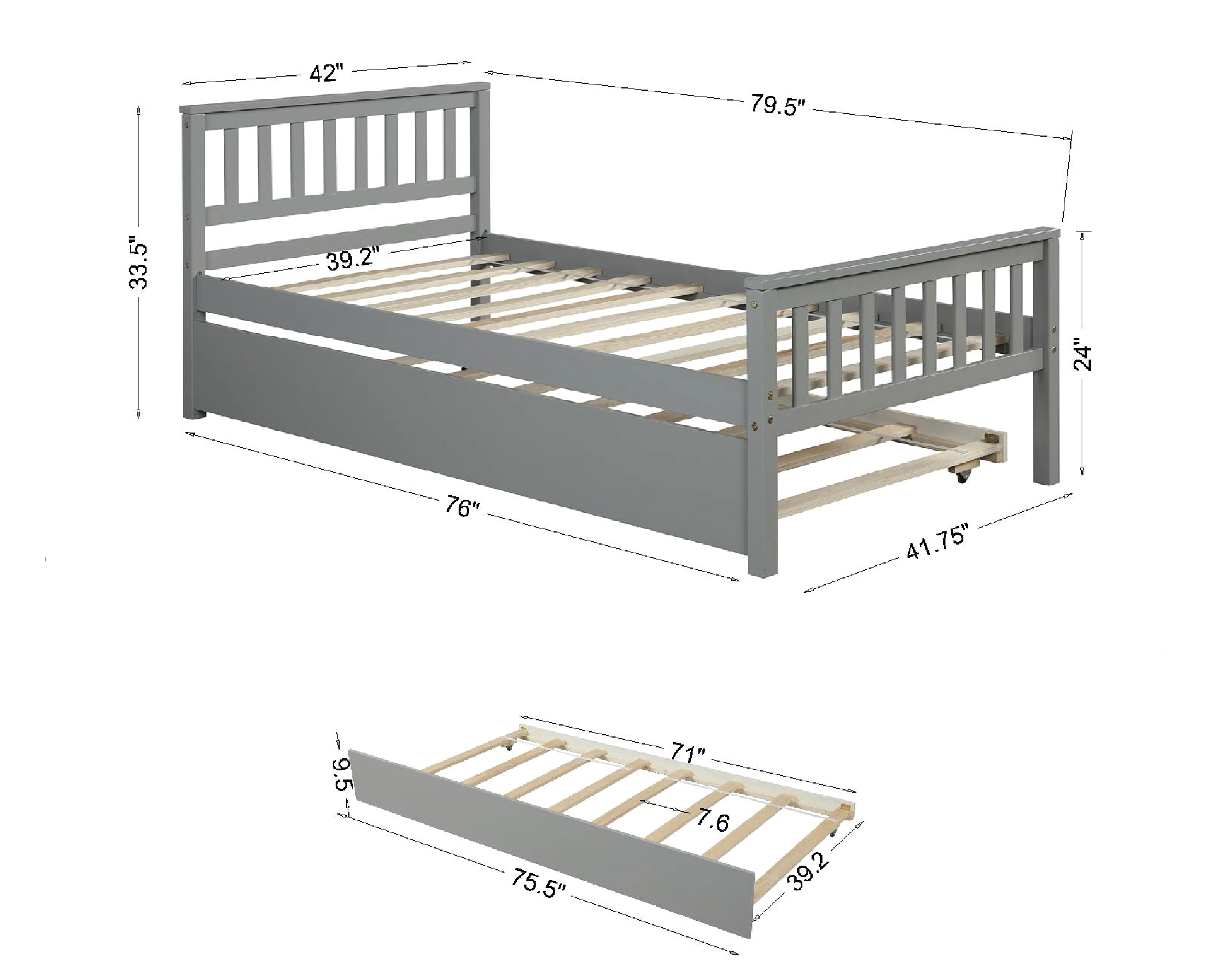 Twin Size Platform Bed Frame With Trundle, Headboard And Footboard 17 Twin Size Platform Bed Frame With Trundle, Headboard And Footboard