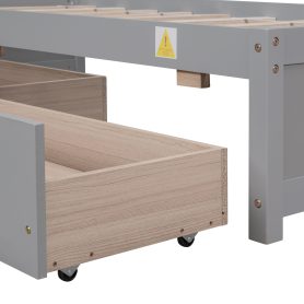 Solid Wood Twin Size Daybed With 2 Drawers, No Box Spring Needed