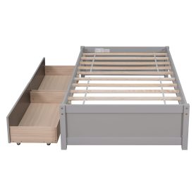 Solid Wood Twin Size Daybed With 2 Drawers, No Box Spring Needed