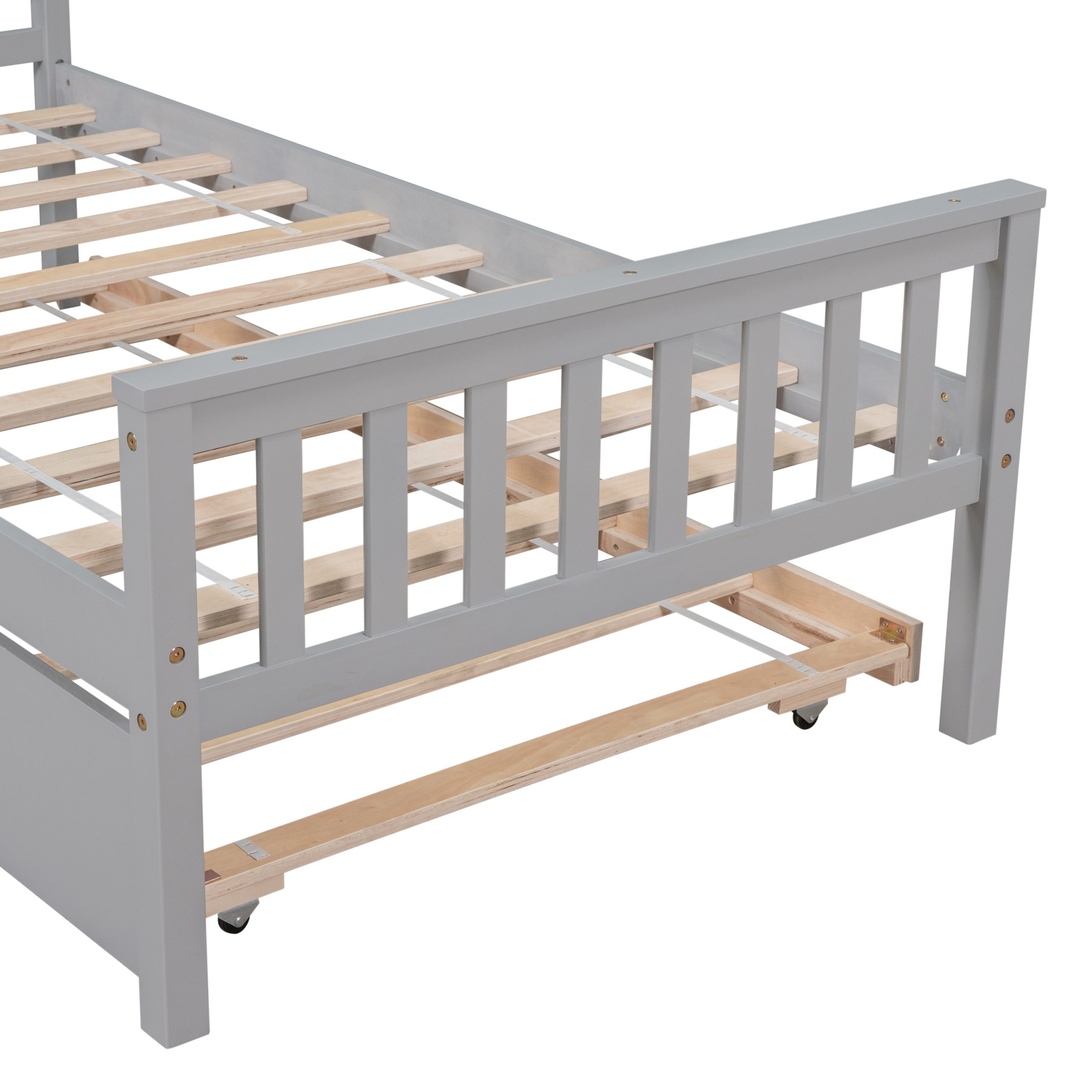 Twin Size Platform Bed Frame With Trundle, Headboard And Footboard 6 Twin Size Platform Bed Frame With Trundle, Headboard And Footboard