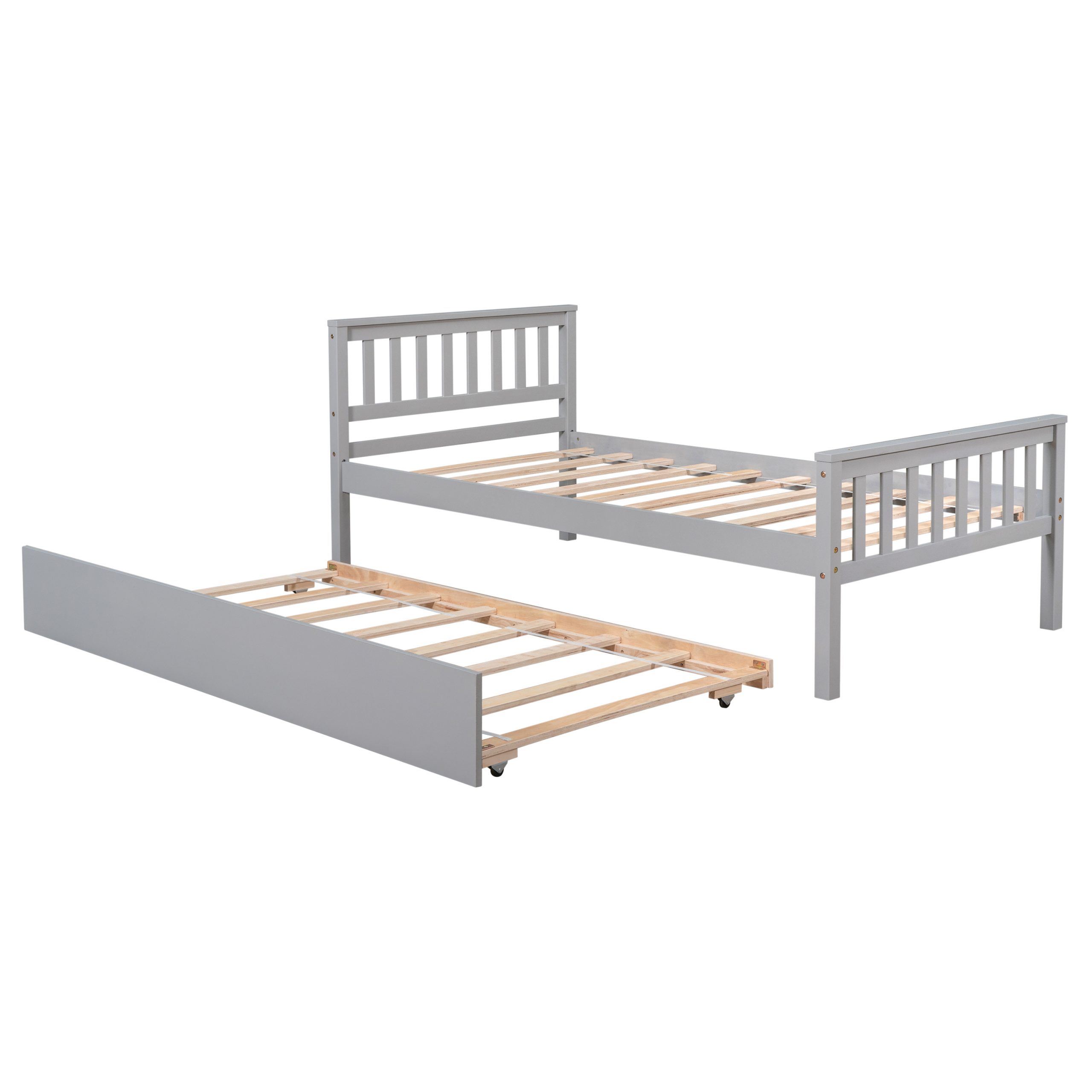 Twin Size Platform Bed Frame With Trundle, Headboard And Footboard 14 Twin Size Platform Bed Frame With Trundle, Headboard And Footboard