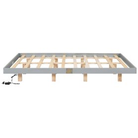 Queen Size Floating Bed with LED Lights Underneath