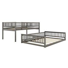 Full XL over Queen Bunk Bed with Ladder and Guardrails 25 Full XL over Queen Bunk Bed with Ladder and Guardrails