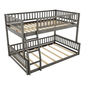 Full XL over Queen Bunk Bed with Ladder and Guardrails 24 Full XL over Queen Bunk Bed with Ladder and Guardrails