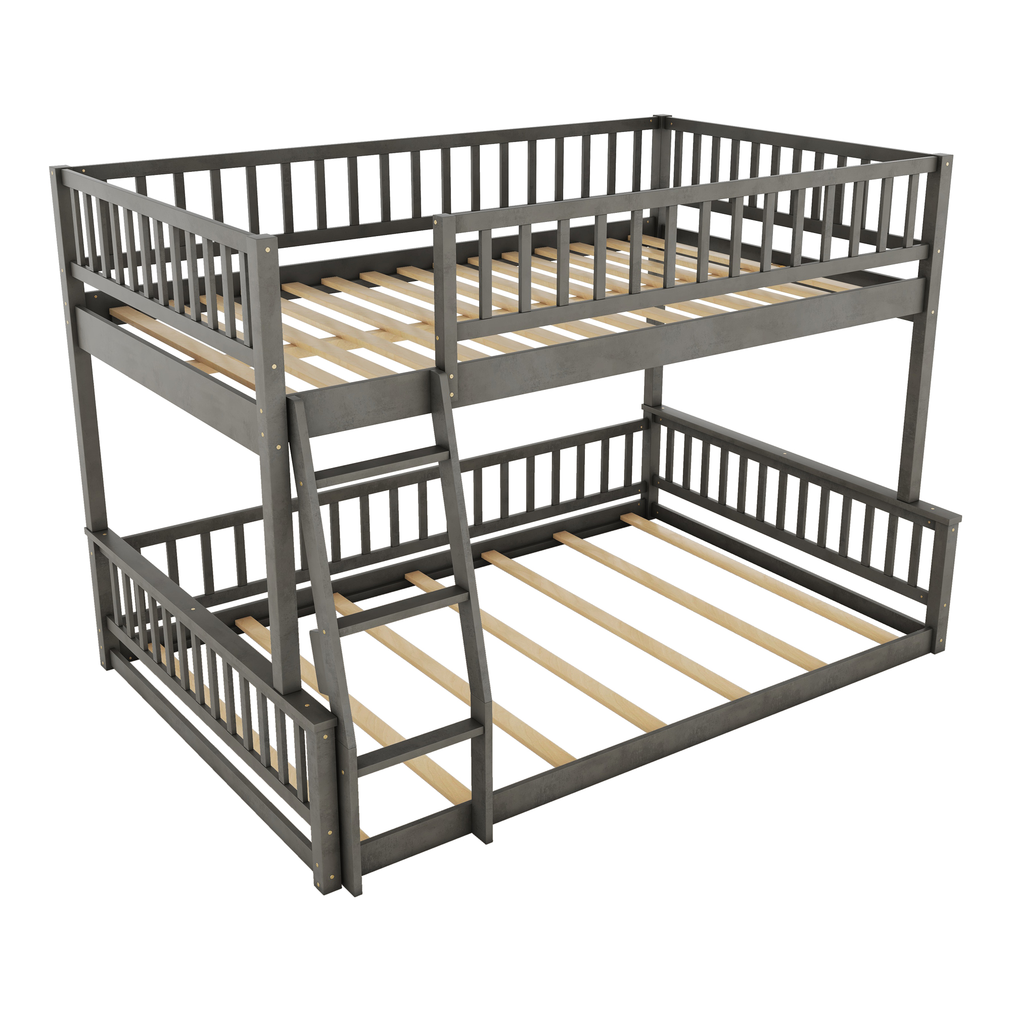 Full XL over Queen Bunk Bed with Ladder and Guardrails 10 Full XL over Queen Bunk Bed with Ladder and Guardrails
