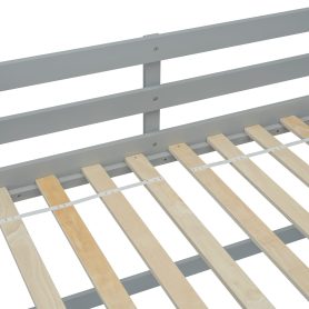 Twin Size High Loft Bed with inclined Ladder, Guardrails