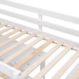 Twin Size Loft Bed with Retractable Writing Desk and 4 Drawers