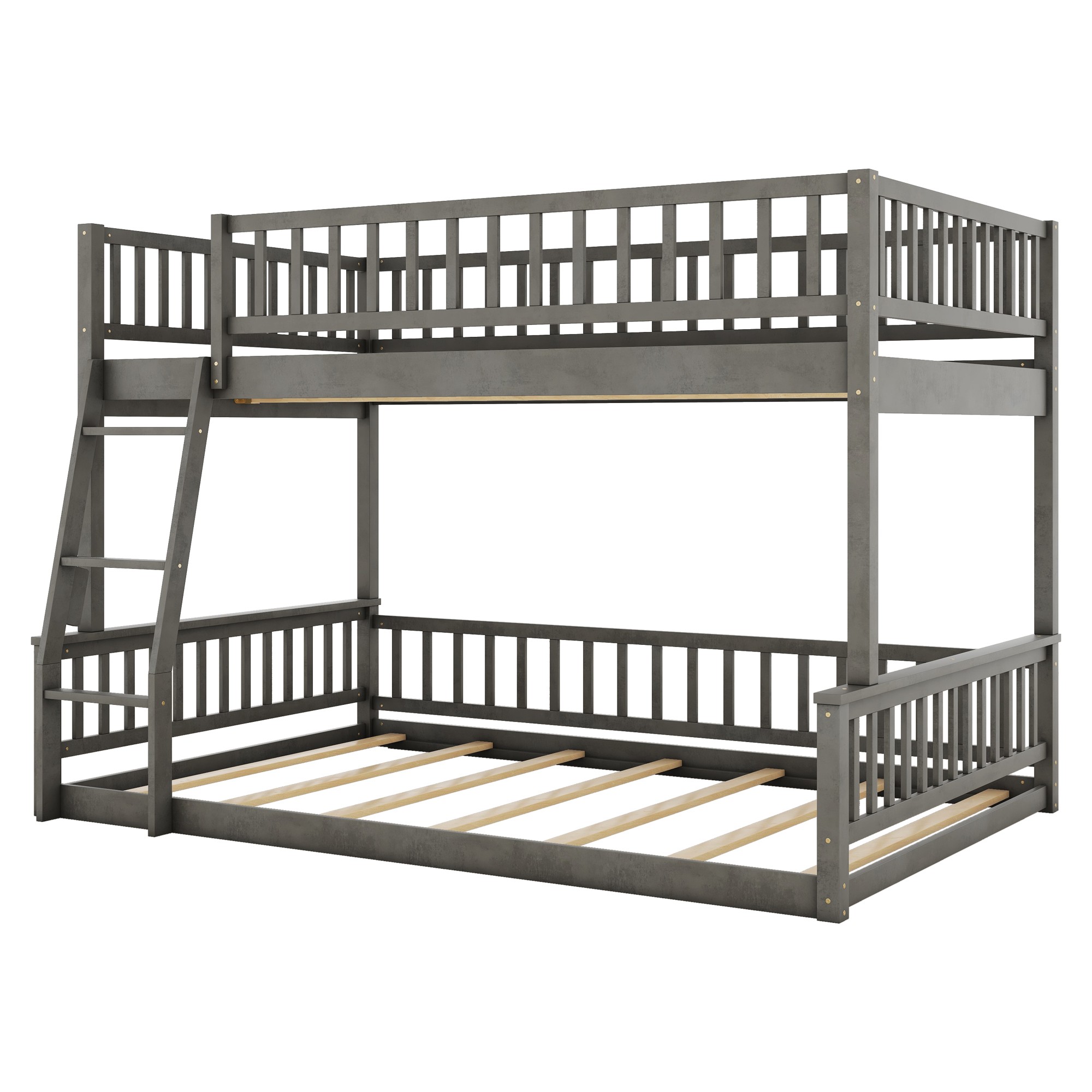 Full XL over Queen Bunk Bed with Ladder and Guardrails 16 Full XL over Queen Bunk Bed with Ladder and Guardrails
