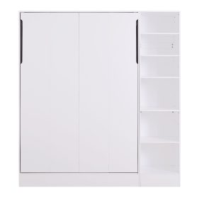 Full Size Murphy Bed With Sofa and Shelves