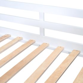 Full Size Bunk Wood House Bed with Tent