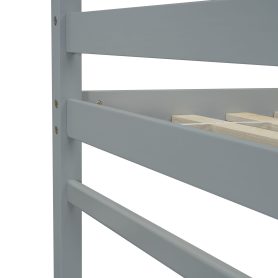Twin Size High Loft Bed with inclined Ladder, Guardrails