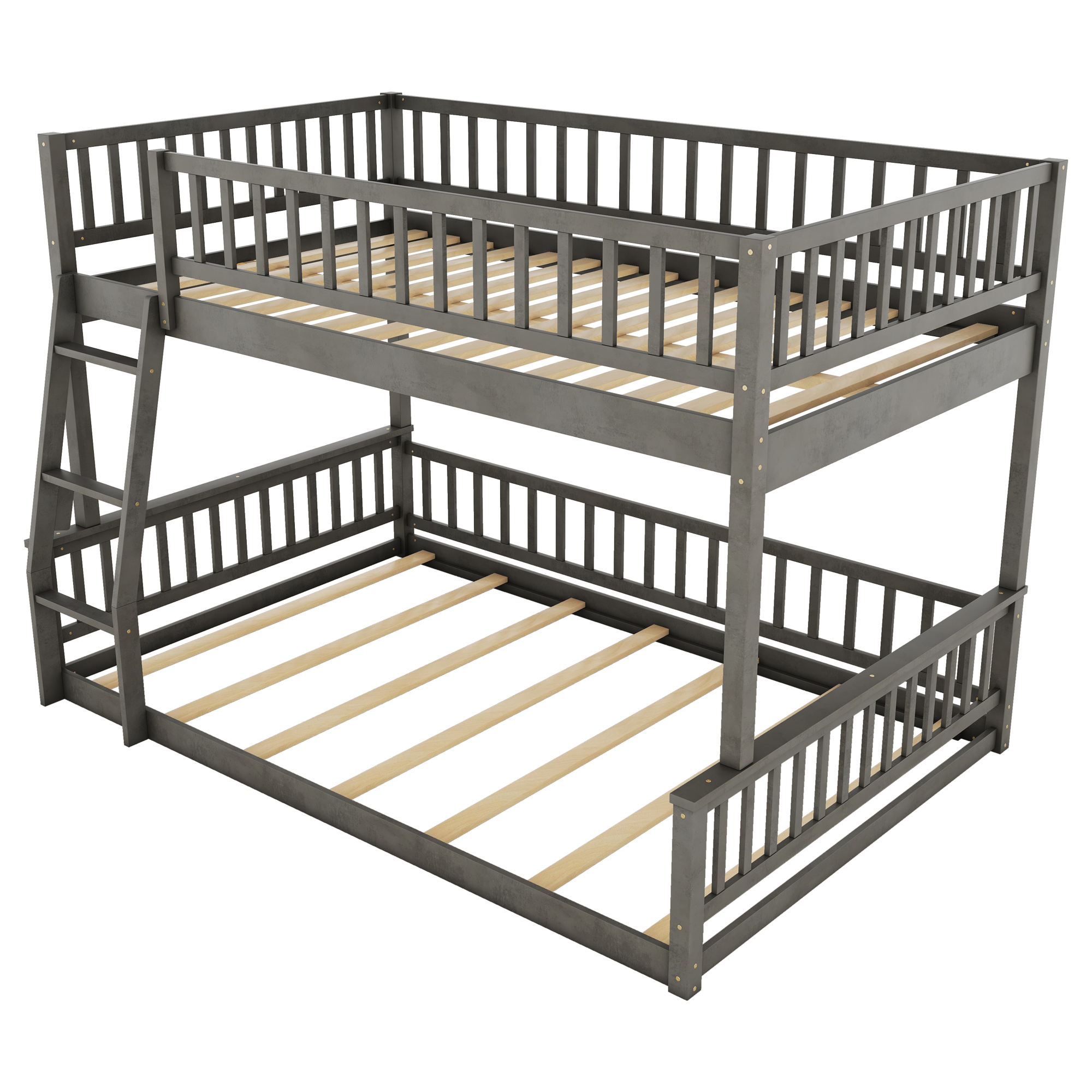 Full XL over Queen Bunk Bed with Ladder and Guardrails 12 Full XL over Queen Bunk Bed with Ladder and Guardrails
