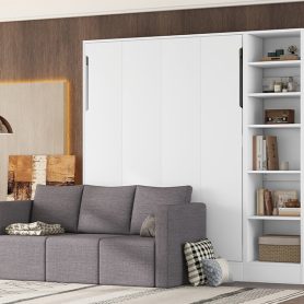 Full Size Murphy Bed With Sofa and Shelves