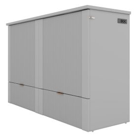 Full Size Murphy Bed with Drawer and a set of Sockets & USB Ports, Pulley Structure Design