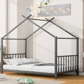 Twin Size Metal House Platform Bed