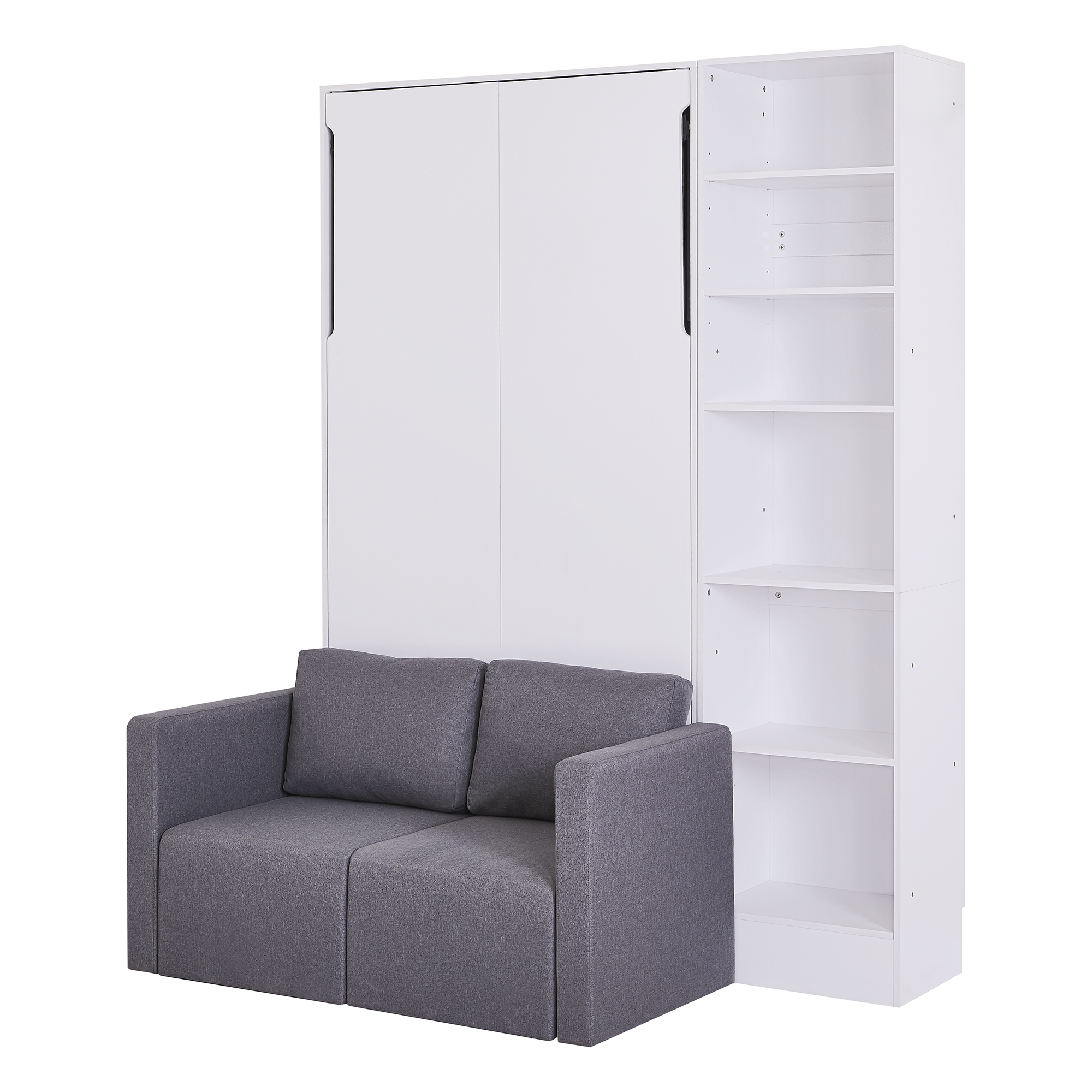 Twin Size Murphy Bed Wall Bed With Sofa and Shelves 13 Twin Size Murphy Bed Wall Bed With Sofa and Shelves
