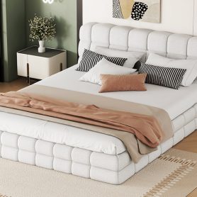 Queen Size Upholstered Platform Bed