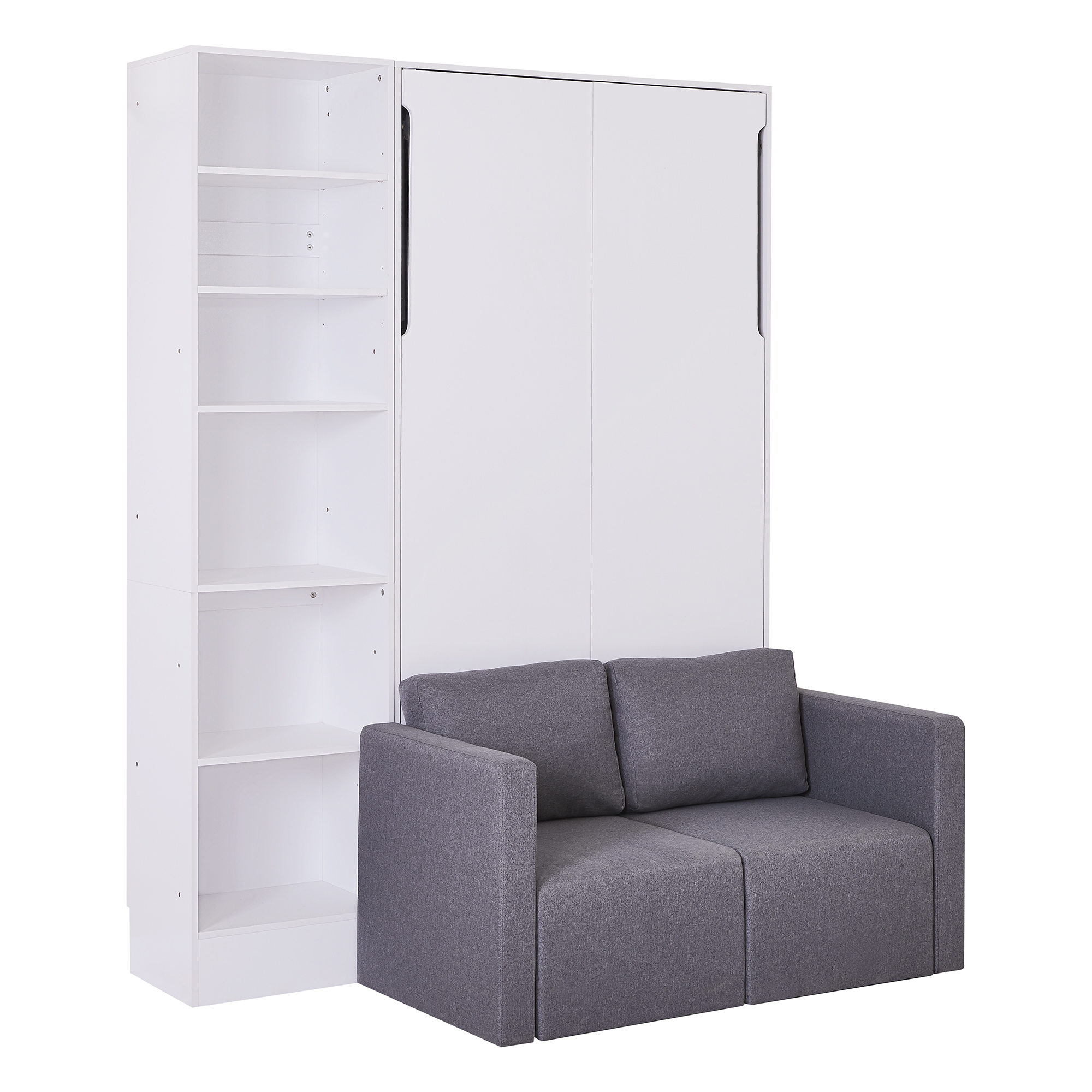 Twin Size Murphy Bed Wall Bed With Sofa and Shelves 11 Twin Size Murphy Bed Wall Bed With Sofa and Shelves