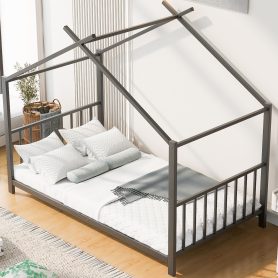Twin Size Metal House Platform Bed