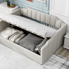 Full Size Upholstered Daybed With Underneath Storage
