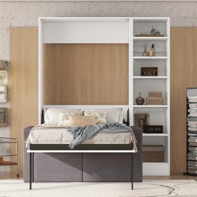 Twin Size Murphy Bed Wall Bed With Sofa and Shelves 31 Twin Size Murphy Bed Wall Bed With Sofa and Shelves