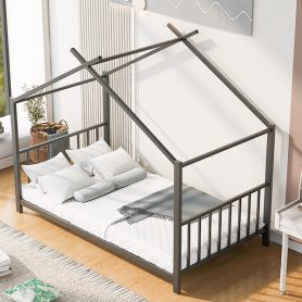 Twin Size Metal House Platform Bed
