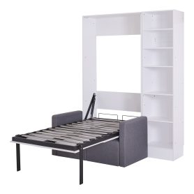 Twin Size Murphy Bed Wall Bed With Sofa and Shelves 42 Twin Size Murphy Bed Wall Bed With Sofa and Shelves