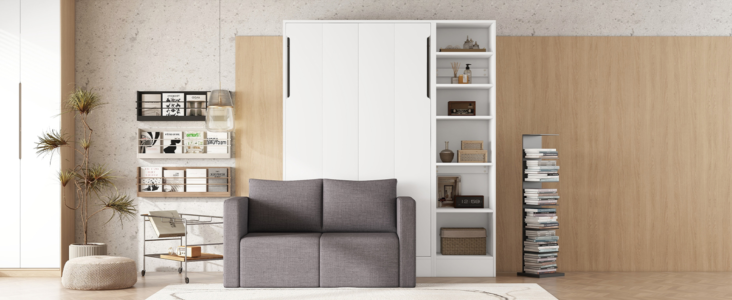 Twin Size Murphy Bed Wall Bed With Sofa and Shelves 25 Twin Size Murphy Bed Wall Bed With Sofa and Shelves