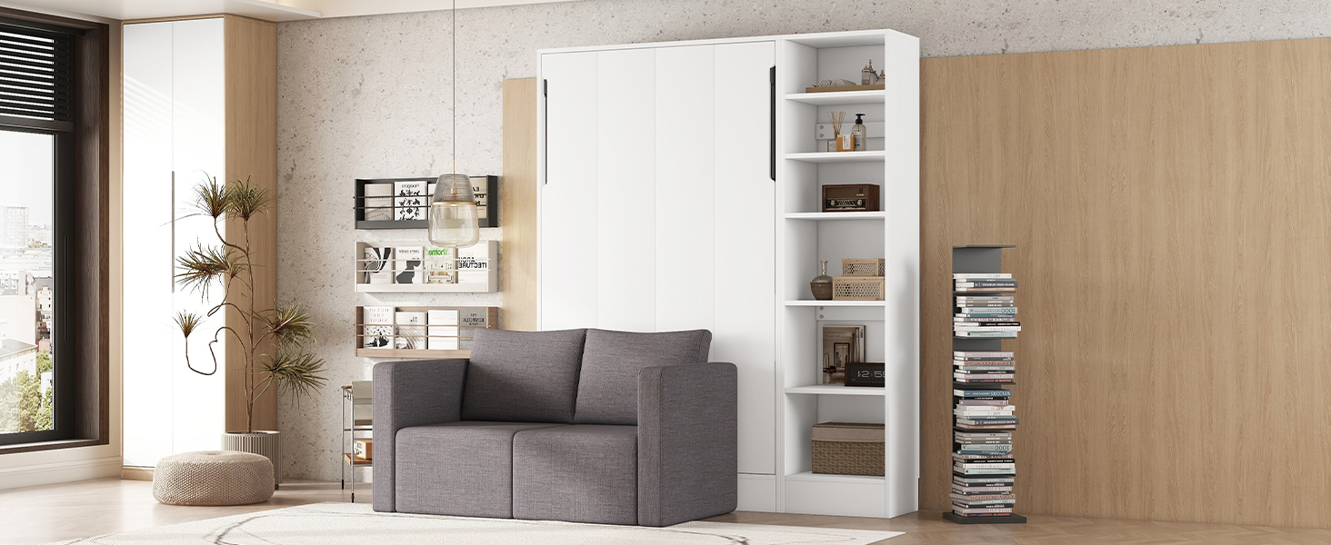 Twin Size Murphy Bed Wall Bed With Sofa and Shelves 28 Twin Size Murphy Bed Wall Bed With Sofa and Shelves