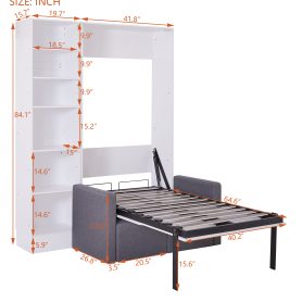 Twin Size Murphy Bed Wall Bed With Sofa and Shelves 35 Twin Size Murphy Bed Wall Bed With Sofa and Shelves
