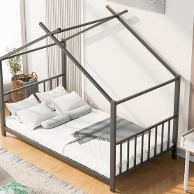 Twin Size Metal House Platform Bed
