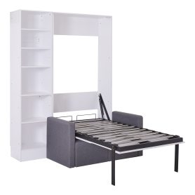 Twin Size Murphy Bed Wall Bed With Sofa and Shelves 45 Twin Size Murphy Bed Wall Bed With Sofa and Shelves