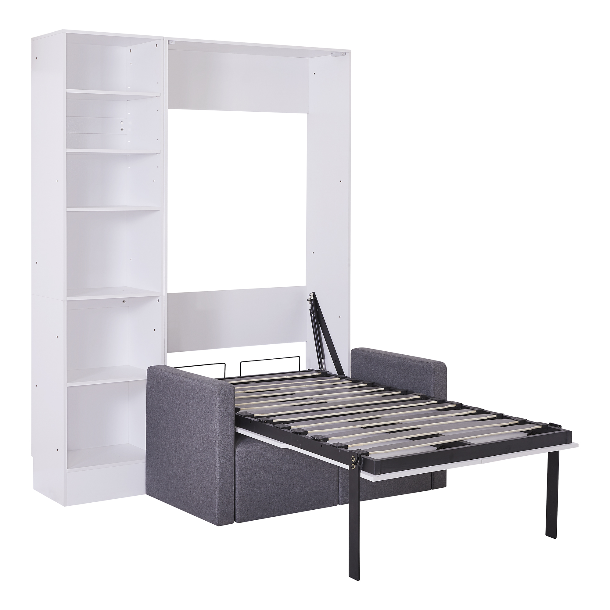 Twin Size Murphy Bed Wall Bed With Sofa and Shelves 19 Twin Size Murphy Bed Wall Bed With Sofa and Shelves