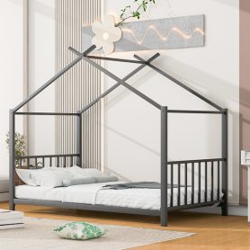 Twin Size Metal House Platform Bed