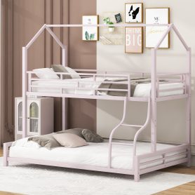 Metal House Twin Over Full Bunk Bed