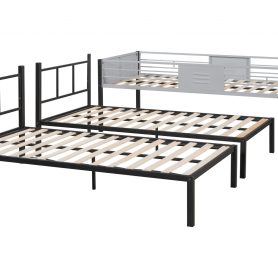 Triple Bunk Bed With Vent Board, Sturdy Metal Frame, and Noise-free Wood Slats