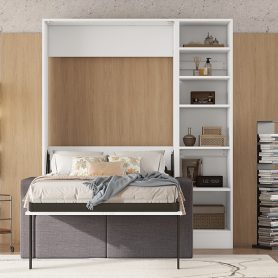 Twin Size Murphy Bed Wall Bed With Sofa and Shelves 55 Twin Size Murphy Bed Wall Bed With Sofa and Shelves