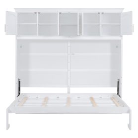 Queen Size Murphy Bed Wall Bed with Top Cabinets